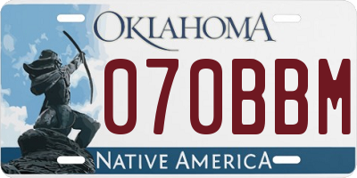 OK license plate 070BBM