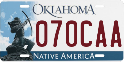 OK license plate 070CAA