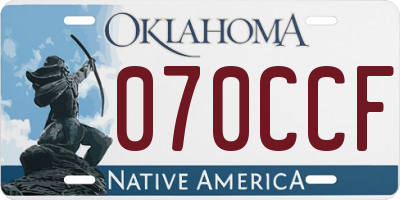 OK license plate 070CCF