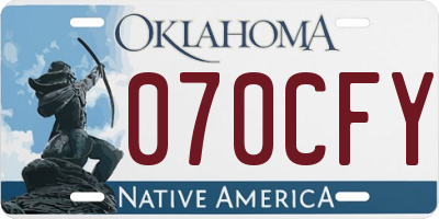 OK license plate 070CFY