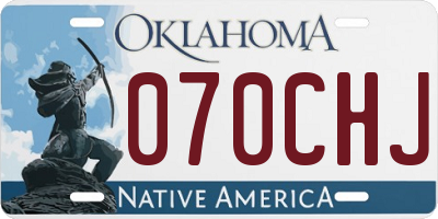 OK license plate 070CHJ