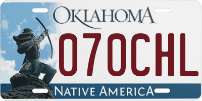 OK license plate 070CHL