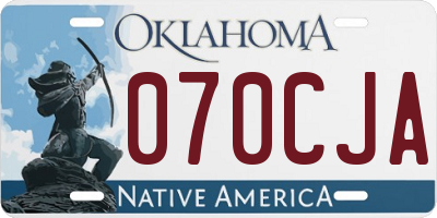 OK license plate 070CJA