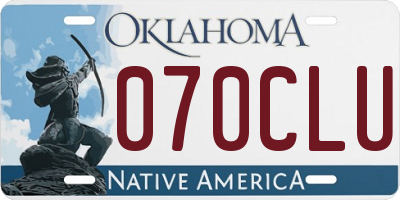 OK license plate 070CLU
