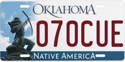OK license plate 070CUE