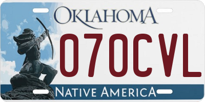 OK license plate 070CVL