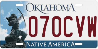 OK license plate 070CVW
