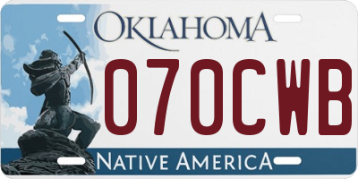 OK license plate 070CWB