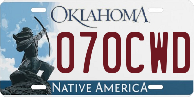 OK license plate 070CWD