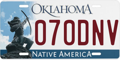 OK license plate 070DNV