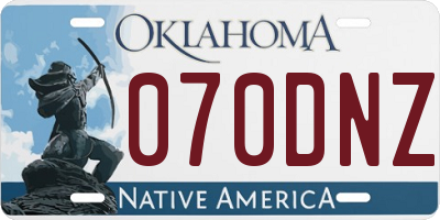 OK license plate 070DNZ