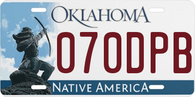 OK license plate 070DPB