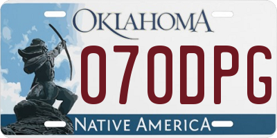 OK license plate 070DPG