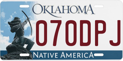 OK license plate 070DPJ
