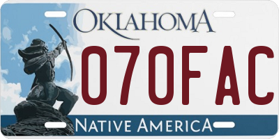 OK license plate 070FAC