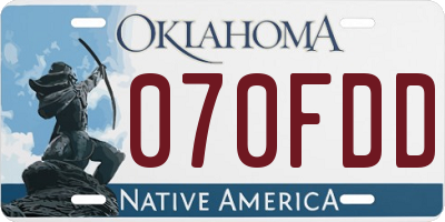 OK license plate 070FDD