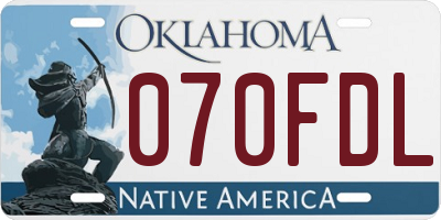 OK license plate 070FDL