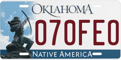 OK license plate 070FEO