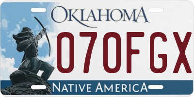 OK license plate 070FGX