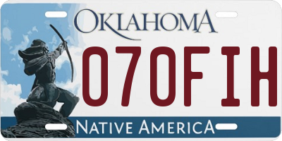 OK license plate 070FIH
