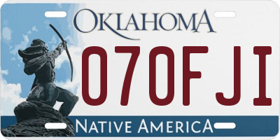 OK license plate 070FJI