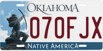 OK license plate 070FJX
