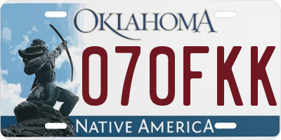 OK license plate 070FKK