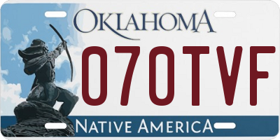 OK license plate 070TVF