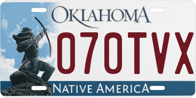 OK license plate 070TVX