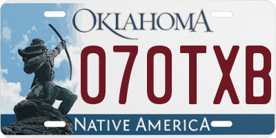 OK license plate 070TXB