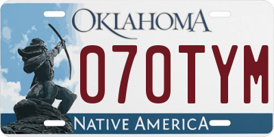 OK license plate 070TYM