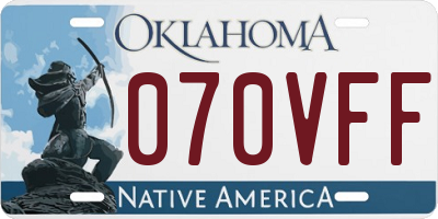 OK license plate 070VFF