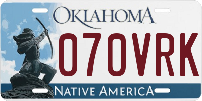 OK license plate 070VRK