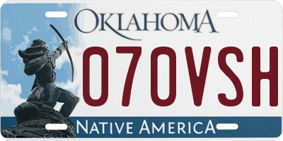 OK license plate 070VSH