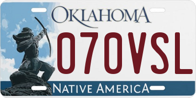 OK license plate 070VSL