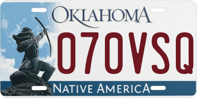 OK license plate 070VSQ