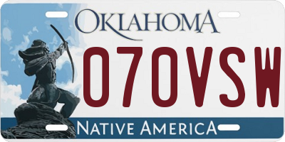 OK license plate 070VSW