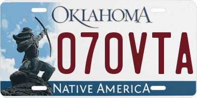 OK license plate 070VTA