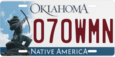 OK license plate 070WMN