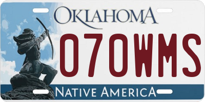 OK license plate 070WMS