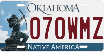 OK license plate 070WMZ