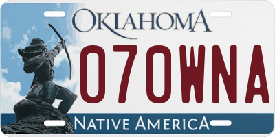 OK license plate 070WNA