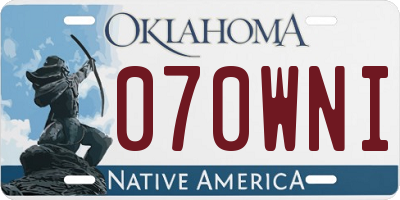 OK license plate 070WNI