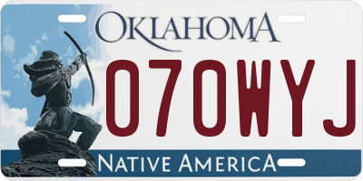 OK license plate 070WYJ