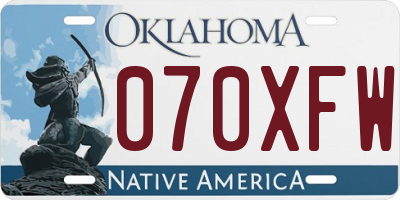 OK license plate 070XFW
