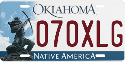 OK license plate 070XLG