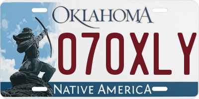 OK license plate 070XLY