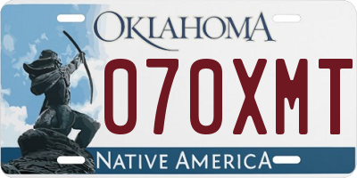 OK license plate 070XMT