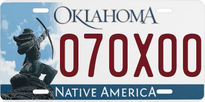 OK license plate 070XOO