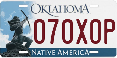 OK license plate 070XOP